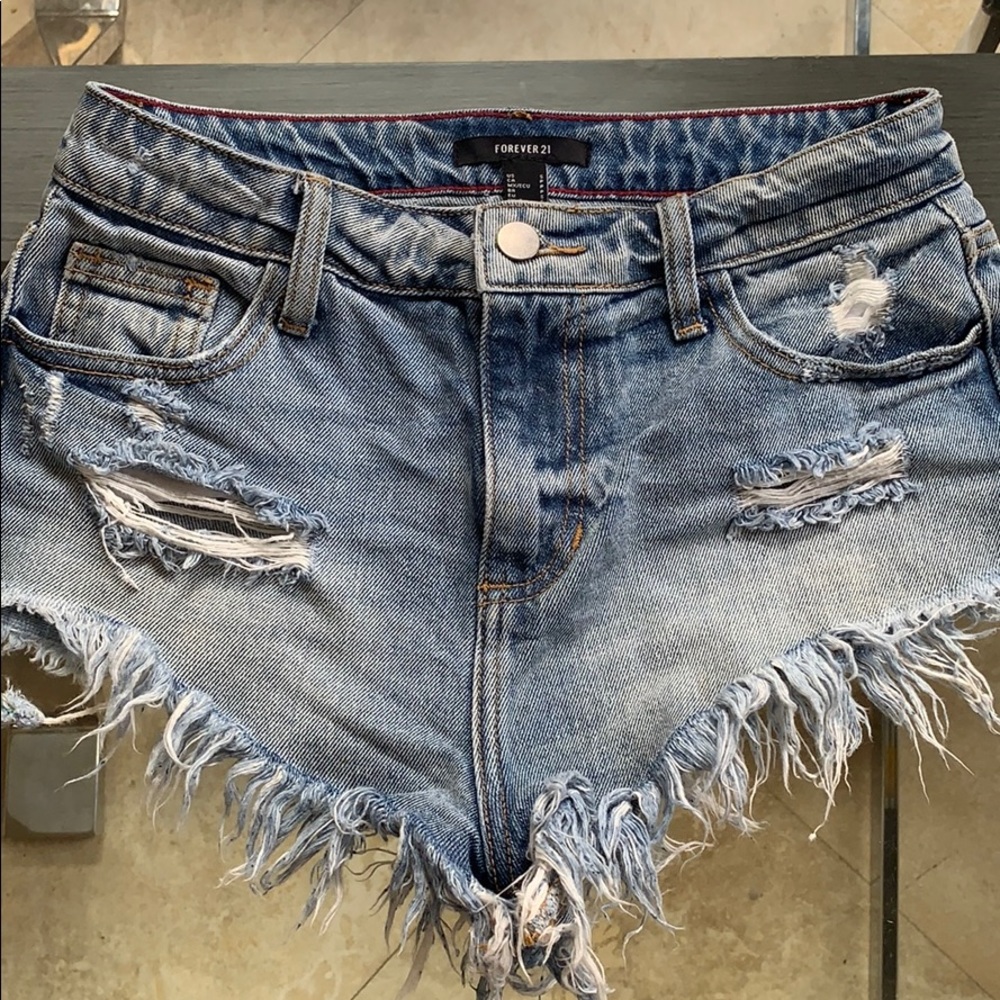 Forever 21 Fringed Jean Short